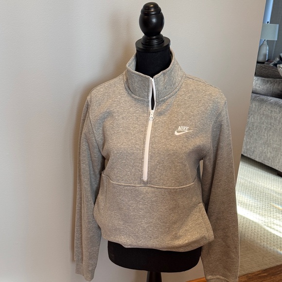 Nike Tops - Nike Women's Heather Gray Quarter-Zip Sweatshirt